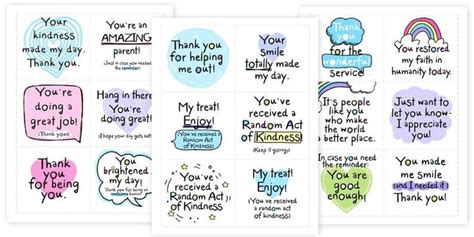 Printable Random Acts Of Kindness Cards Pay It Forward Small Acts Raok