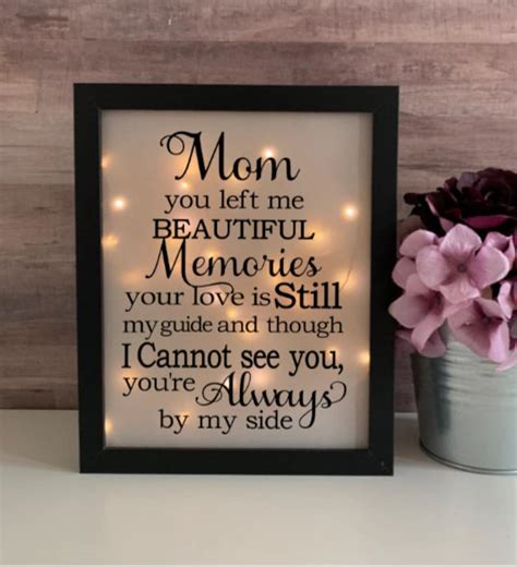 Mom Beautiful Memories Sympathy T Memorial Frame Etsy