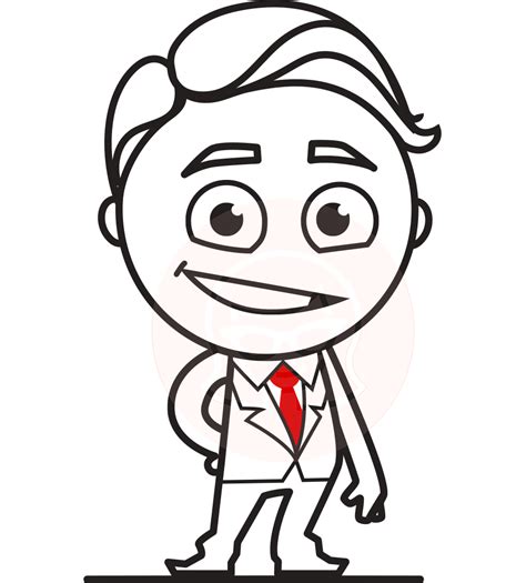 Outline Man In Suit Cartoon Vector Character Aka Ben The Banker Graphicmama