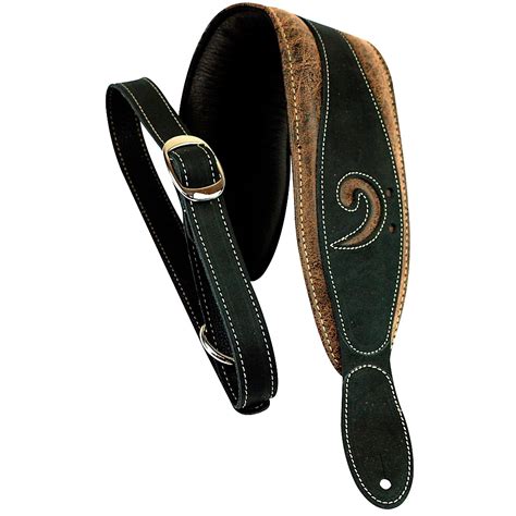 Lm Products 3 Leather Bass Clef Padded Guitar Strap Black Ebay