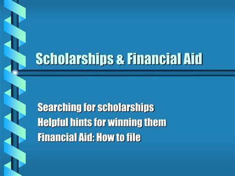 Ppt Scholarships And Financial Aid Powerpoint Presentation Free