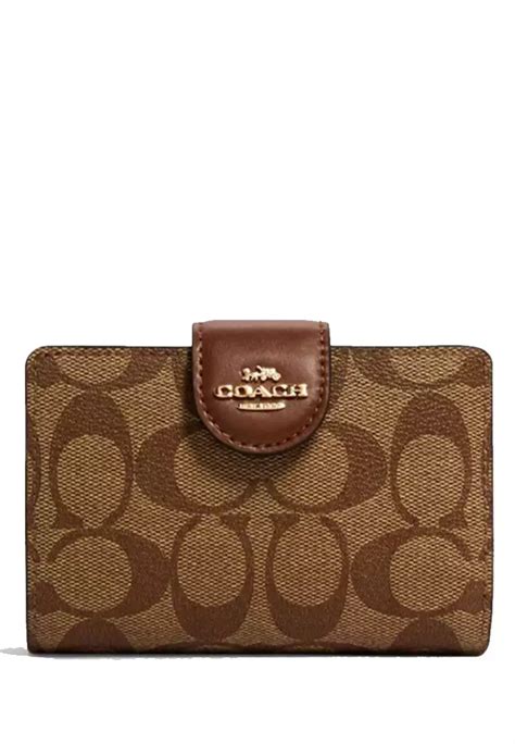 網上選購COACH COACH Medium Corner Zip Wallet In Signature Canvas 2024 系列