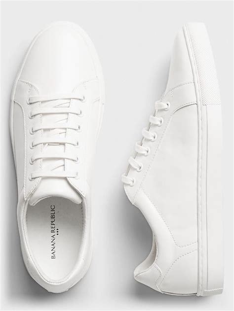 Sneakers Banana Republic Factory White Leather Sneakers White