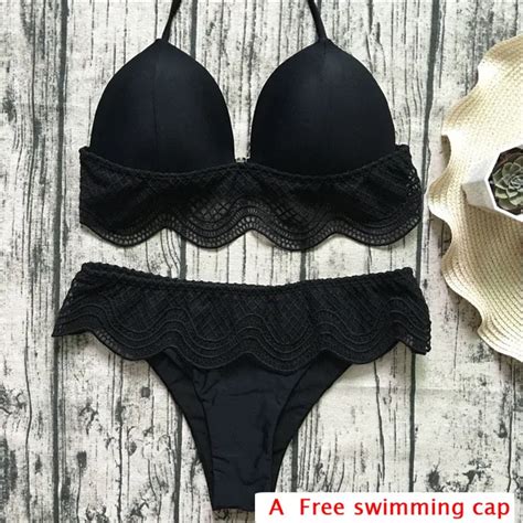 VIAOLI 2018 Sexy Lace Bikini Top White Swimwear Women Solid Push Up Bikini Set Beachwear Bathing