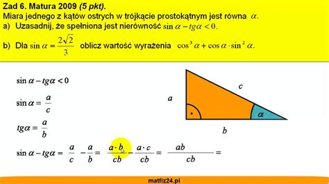 Matura z Matematyki 2009 zad 6a Nierówność trygonometryczna