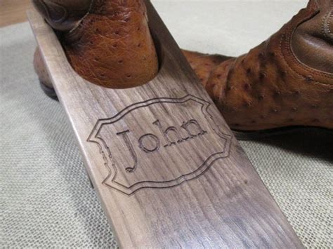 Custom Engraved Walnut Handmade Boot Jack Accessory to Remove Cowboy Boots, Handmade Gift Boot ...