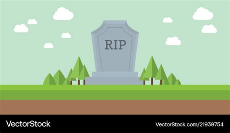 Graveyard rip rest in peace tombstone with sky Vector Image