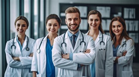 Premium Photo A Group Of Medical Professionals Standing Protection Of