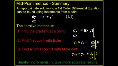 MID POINT METHOD 1st Order Differential Equations YouTube