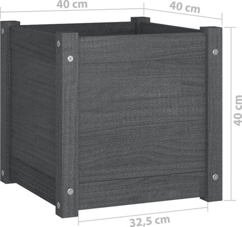 Vidaxl Plantenbakken St X X Cm Massief Grenenhout Grijs