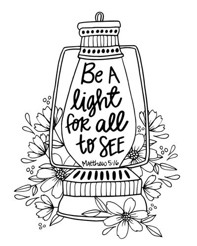 Be A Light - Matthew 5 16 | Coloring Canvas - Canvas On Demand