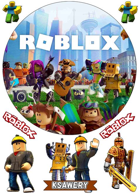 Opłatek Na Tort Roblox Postacie Z Napisem Okrągły 20 cm Imię Tekst