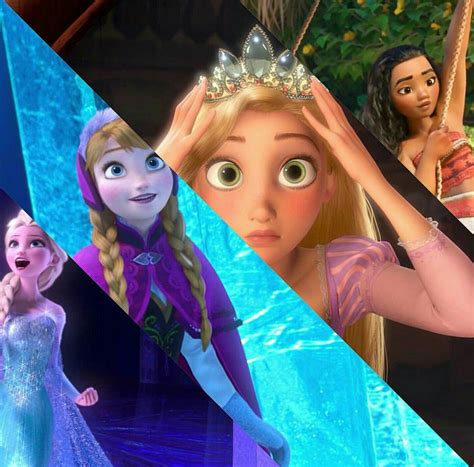 Elsa Anna Rapunzel Moana Disney Girl Characters Disney Princess