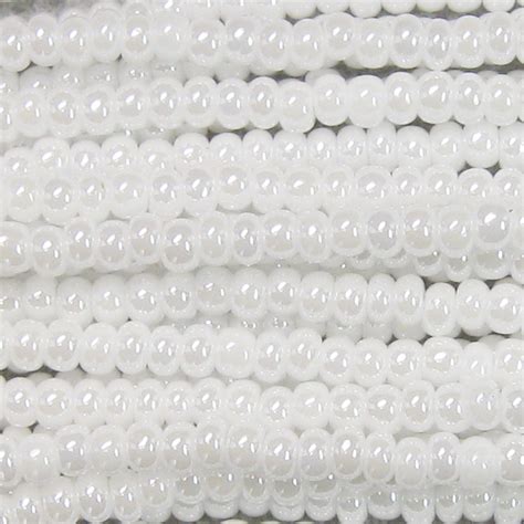 11 0 Czech Seed Bead Opaque White Luster Garden Of Beadin