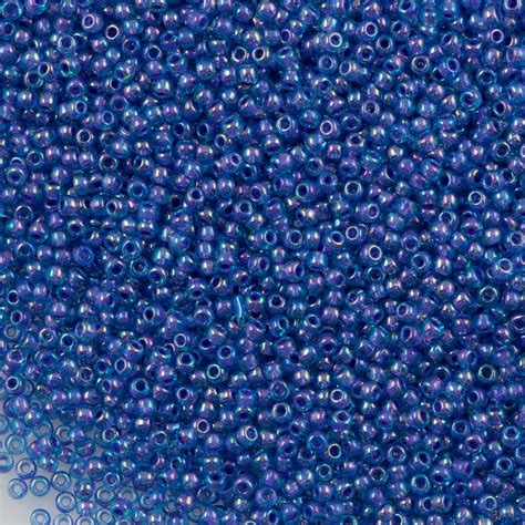 50g Toho Round Seed Beads 11 0 Purple Lined Cobalt Ab 1837 Aura Crystals Llc