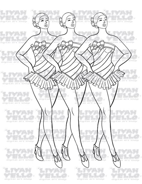 Rockettes Printable Coloring Page Stencil Art Paint Sip Coloring Nation