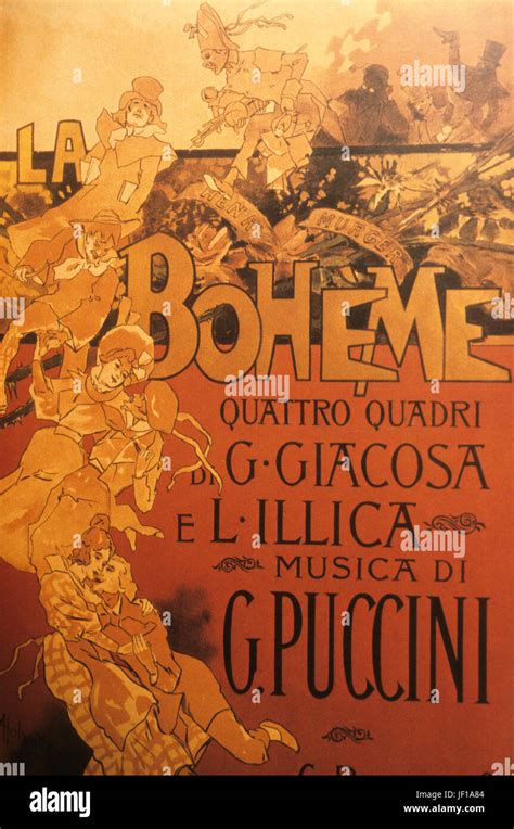 la boheme, poster by adolfo hohenstein 1896 Stock Photo - Alamy