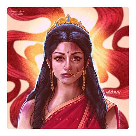 Draupadi Mahabharat Illustration In 2024 Hand Painting Art God