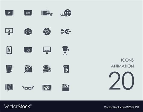 Set of animation icons Royalty Free Vector Image