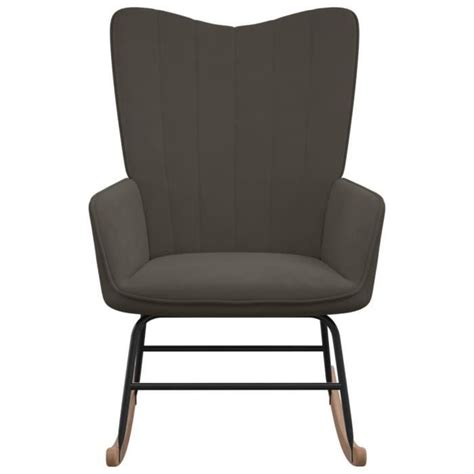 Omabeta Fauteuils Bascule Chaise Bascule Gris Fonc Velours