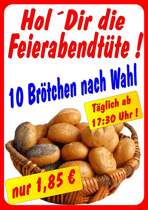 Plakat Feierabendtüte Bäcker Plakatshop Kiesel Plakate