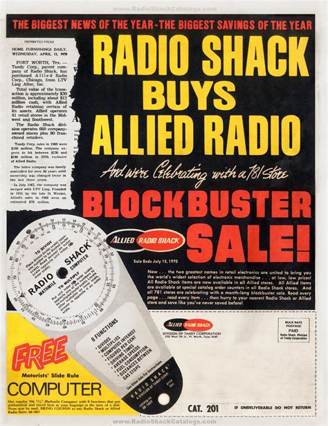 1970 Radio Shack Sale Catalog