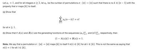 Solved Let 𝑎1 1 A 1 1 And For All Integers 𝑛≥2 N ≥ 2