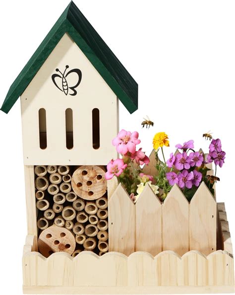 Navaris Wooden Insect Hotel With Planter Box X X Inches