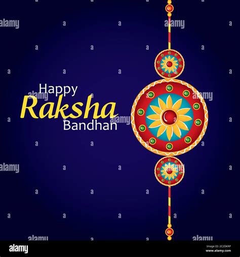 Greeting Card With Decorative Rakhi For Raksha Bandhan Indian Festival