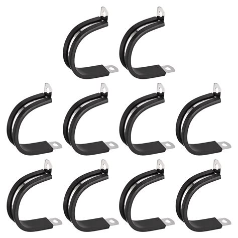 Uxcell 20Pack 1 3 8 Cable Clamp R Shape Stainless Steel Rubber