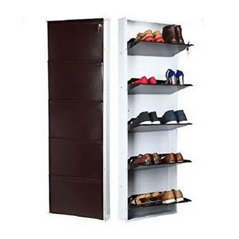 Powder Coated Mild Steel Wall Mounted Shoe Rack 5 Shelves Free