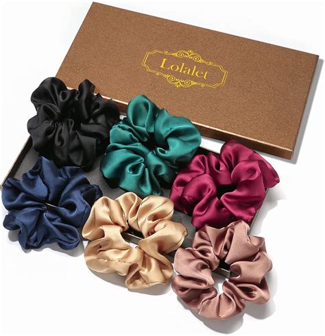 Lolalet Scrunchies For Women Girls Satin Hair Scrunchies Softer Than