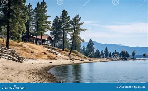 Charming Lake Tahoe Cabin with Stunning Beachfront Views Stock ...