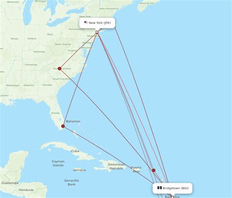 All Flight Routes From New York To Bridgetown Jfk To Bgi Flight Routes