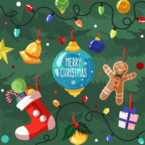 Free Vector Hand Drawn Christmas Background