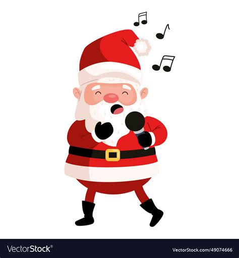 Santa claus singing Royalty Free Vector Image - VectorStock