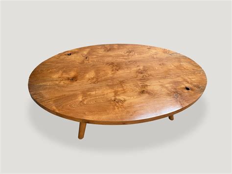 Mid Century Style Reclaimed Teak Wood Oval Coffee Table 363M