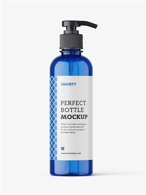 Blue Pump Bottle Mockup Smarty Mockups