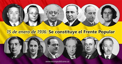 15 De Enero De 1936 Se Constituye El Frente Popular