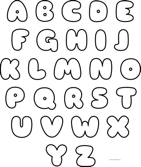 Uppercase Bubble Letters Printable - Nerdy Caterpillar