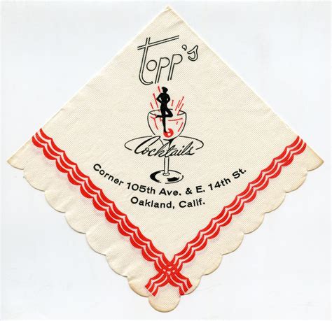 Vintage Cocktail Napkin Topp S Cocktails Corner Th Ave Flickr