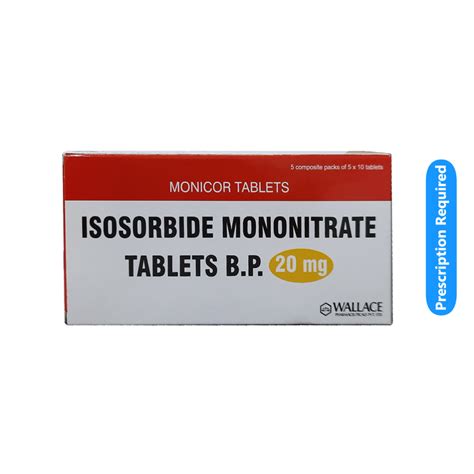 Isosorbide Mononitrate 20mg 250t Walce Rs212 Mycarelk