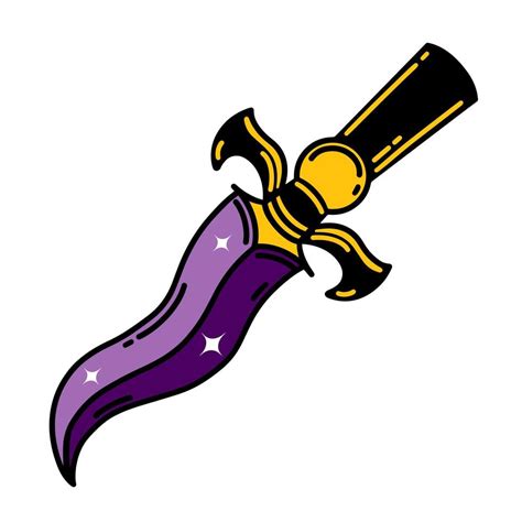 Ritual Dagger Vector Icon Shining Occult Knife With A Sharp Blade