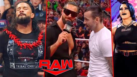 Wwe Raw 8 July 2024 Roman Reigns Return Seth Rollins Confronts Cm