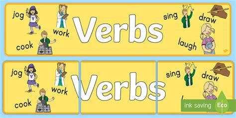 Verbs Banner Professor Feito Twinkl