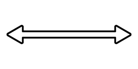 Lange Pijl Lineaire Vector Icoon Zwarte Omtrek Horizontale Dubbele Pijl