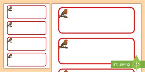 Free Robin Themed Editable Drawer Peg Name Labels Blank