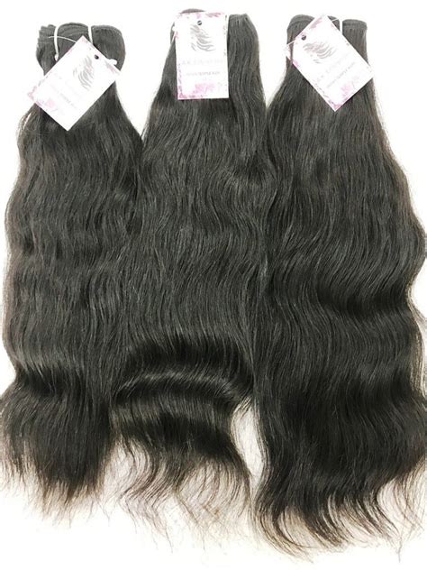 Black Natural Raw Indian Temple Hair Extensions For Personal At Rs