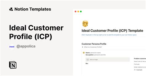 Ideal Customer Profile ICP Template Notion Marketplace