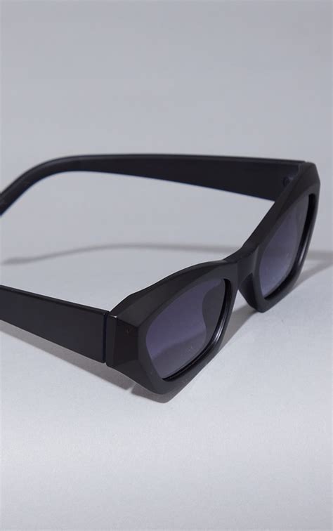 Black Matte Cat Eye Sunglasses | PrettyLittleThing USA